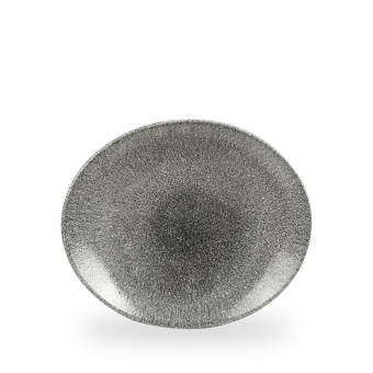 Churchill Studio Prints Raku Quartz Black Platte oval coupe 27 x 22,9 cm 