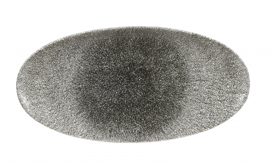 Churchill Studio Prints Raku Quartz Black Platte oval 29,9 x 15 cm 