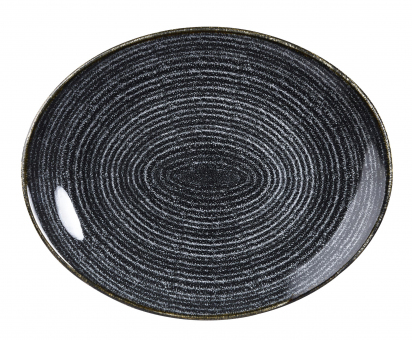 Churchill Studio Prints Homespun Charcoal Black Platte oval coupe 27 x 22,9 cm 