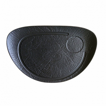 Steakplatte oval 37x25 cm Vulcania schwarz Tognana 