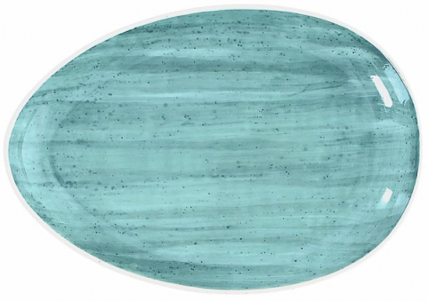 Teller oval 36 cm azzurro Geschirrserie B-RUSH Tognana ab 6 Stück