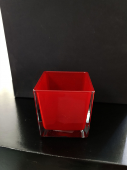 Tischlicht / Teelichthalter Glas rot 