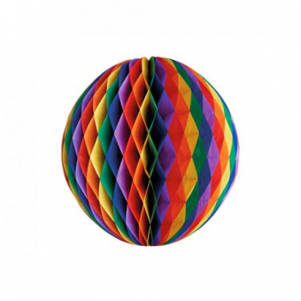Wabenball aus Papier "Regenbogen" 30cm, 10 Stück 