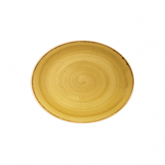 Churchill Stonecast Mustard Seed Yellow Coup Teller oval 19,2cm ab 120 Stück