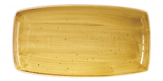 Churchill Stonecast Mustard Seed Yellow Oblong Platte 35x18,5cm 
