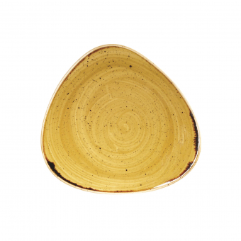 Churchill Stonecast Mustard Seed Yellow Teller flach dreieckig 22,9cm ab 12 Stück