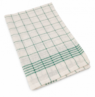 Gläsertuch Reinleinen grün/weiß/kariert, 70x50 cm 