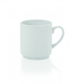 Kaffeebecher 250 ml Porzellan weiß, stapelbar ab 600 Stück