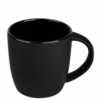 Kaffeebecher schwarz matt Olivia 360ml mit Druck 
