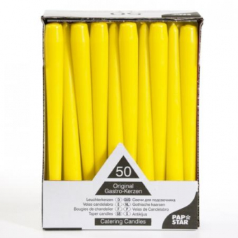 Leuchterkerzen gelb, 2x50 Stück 
