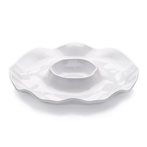 Melamin Ruffle Chip & Dip Platte 40,6 cm, weiß Q Squared 