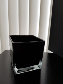Tischlicht / Teelichthalter Glas schwarz 