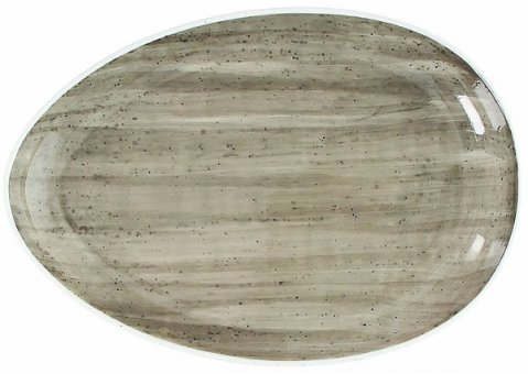 Teller oval 36 cm grey Geschirrserie B-RUSH Tognana ab 36 Stück