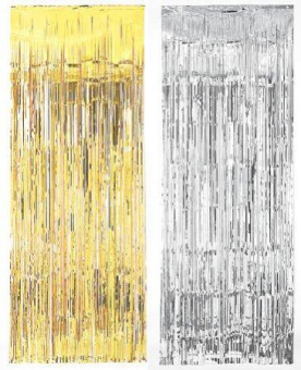 Metallic Türvorhang silber oder gold 