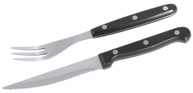 Steak- und Pizzabesteck, Messer + Gabel 